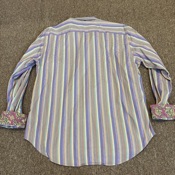 Robert Graham L/S Button Down Horse Flip Cuff Casual Dress Shirt - Men's XL - Ok - Picture 8 of 15